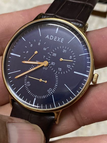 นาฬิกายี่ห้อ ADEXE  ควอทซ์ ของแท้มือสอง ทองสวย สายเดิม 850฿ รูปที่ 3