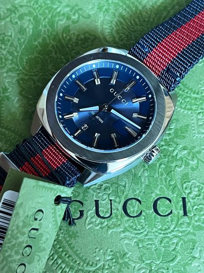 GUCCI GG2570 Black Dial 40 mm Navy and Red Nylon Watch YA142305 รูปที่ 9