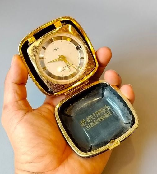 นาฬิกาปลุกพกพาแบบไขลาน Rhythm Vintage alarm clock , ปี 1970's รูปที่ 6