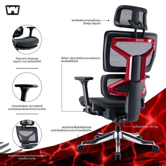 เก้าอี้สุขภาพ Work Station Office Model S Ergonomic Chair รูปที่ 5