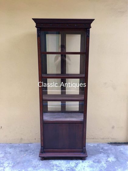 ตู้หัวบัว โปร่งข้างแกะลาย ไม้สักสะสม รูปที่ 4