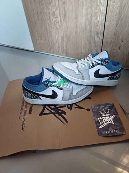Nike รองเท้าผ้าใบ หนังแท้ UK 8 | EU 42 | US 8.5 อื่นๆ Jordan 1 low se true blue (gs)