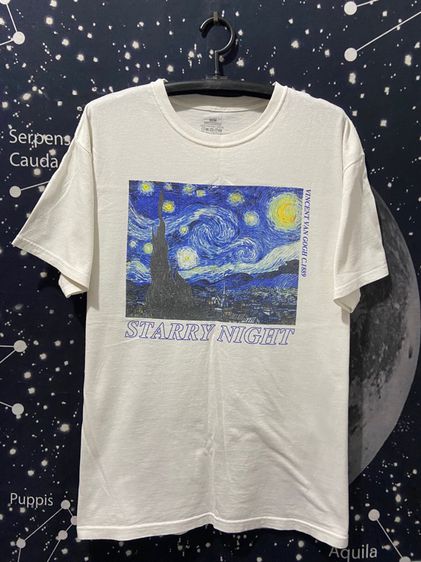 The starry night Van Gogh เสื้อศิลปะ เสื้อมือ2สอง เสื้องานอาร์ต เสื้อแวนโก๊ะ ศิลปะ รูปที่ 2