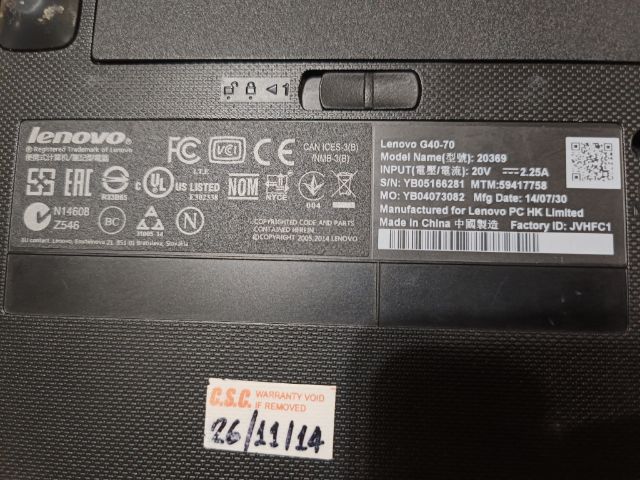 ขาย Lenovo G40-70 จอ 14 นิ้ว เครื่องศูนย์ไทยหมดประกันแล้วครับ Intel Core i3-4030U 1.9GHz Ram DDR3L 4GB HDD 500GB รูปที่ 7