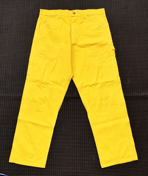 Vintage Stan Ray Painters Pants Mens Bright Yellow Made in USA รูปที่ 3