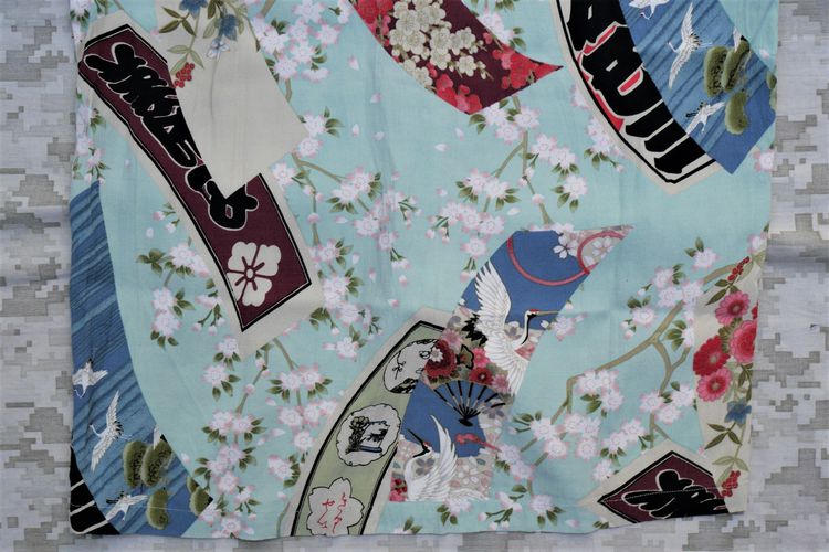 Modish Style Japanese Pattern Cherry Blossom Fubuki Japanese Crane Rayon Aloha Shirt Coconut Button  รูปที่ 7