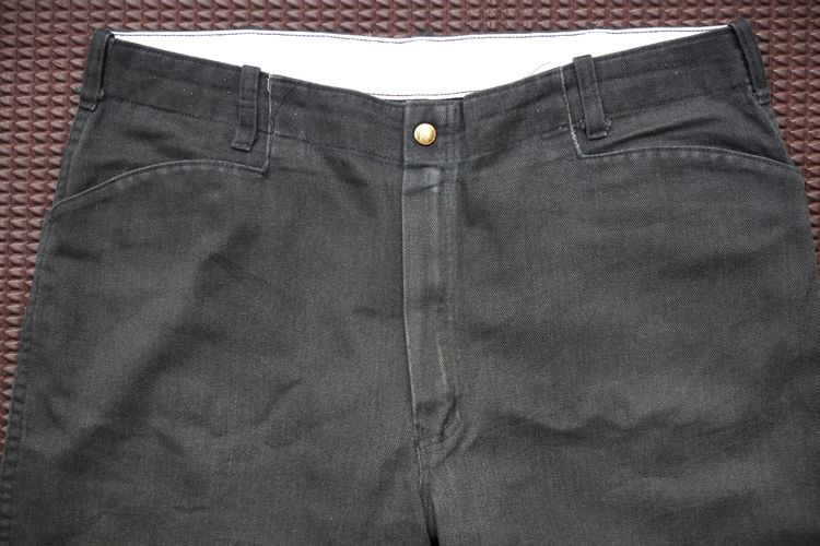 Vtg. mens workwear trouser dickies black talon zipper  รูปที่ 3