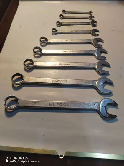 ประแจ​วินเทจ​ แหวนข้าง​ ปากตายข้าง​ ขนาด​1ชุด​รวม​9ชิ้น​ รูปที่ 7