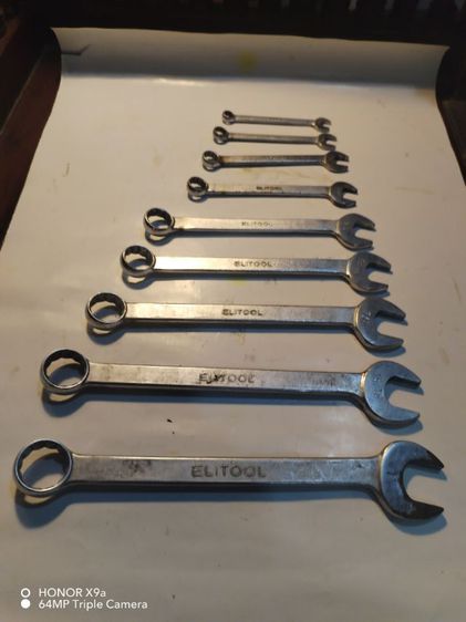 ประแจ​วินเทจ​ แหวนข้าง​ ปากตายข้าง​ ขนาด​1ชุด​รวม​9ชิ้น​ รูปที่ 9