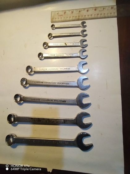 ประแจ​วินเทจ​ แหวนข้าง​ ปากตายข้าง​ ขนาด​1ชุด​รวม​9ชิ้น​ รูปที่ 12