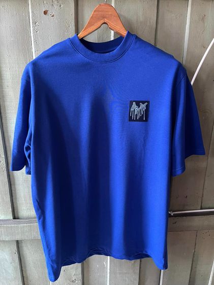 Armani Exchange French terry cotton drip logo T-Shirt ของแท้ ของใหม่ ไซส์ M ทรง Oversize สีน้ำเงิน ขนาดอก 48  รูปที่ 3