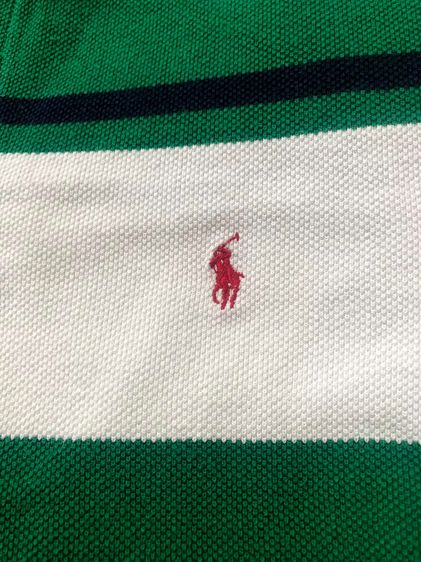 Polo Ralph Lauren ขาวคาดเขียว ปักม้าแดง รูปที่ 3