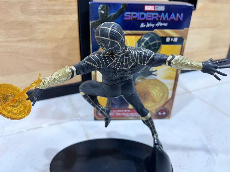 Spider Man Figure SPM No Way Home Black Gold Suit With Web Shooter  โมเดล สไปเดอร์แมน สูง19cm รูปที่ 5