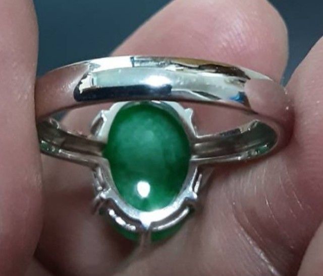 หยกพม่าแท้ เจได A JADE ธรรมชาติ มีใบเซอร์ หยก 6.263 กะรัต ทำตัวเรือนเงินแข็งแรงแล้ว รูปที่ 9