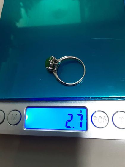 หยกพม่า เจได A JADE เขียวสวย ทรงกลม ทำตัวเรือนเงินแล้ว รูปที่ 18