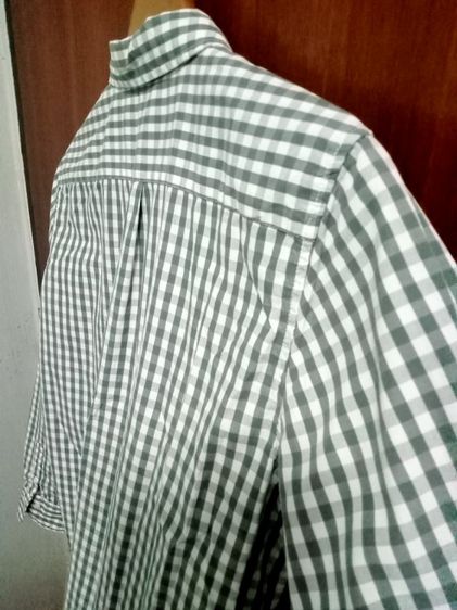 Muji long sleeve shirt size XL ป้ายระบุ ลายตารางเขียวสลับขาว อก 40 ยาว 26 แขนยาว 23 ไหล่กว้าง 5 นิ้ว สภาพดีมาก  รูปที่ 8