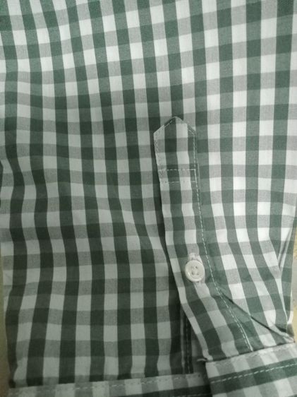 Muji long sleeve shirt size XL ป้ายระบุ ลายตารางเขียวสลับขาว อก 40 ยาว 26 แขนยาว 23 ไหล่กว้าง 5 นิ้ว สภาพดีมาก  รูปที่ 11