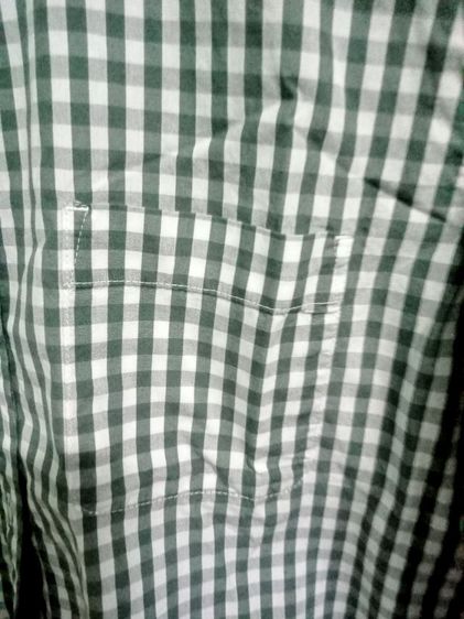 Muji long sleeve shirt size XL ป้ายระบุ ลายตารางเขียวสลับขาว อก 40 ยาว 26 แขนยาว 23 ไหล่กว้าง 5 นิ้ว สภาพดีมาก  รูปที่ 4