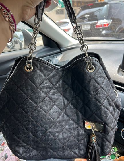 กระเป๋าทรงช้อปปิ้ง หนังแท้สีน้ำตาล รูปที่ 5