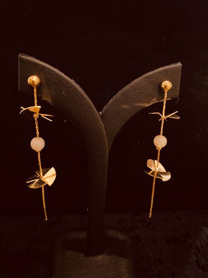 ต่างหูแบรนด์นำเข้า Bebe gold long earring 3 pairs รูปที่ 5