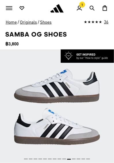 Adidas Samba OG Shoes ของแท้ ครบกล่อง รูปที่ 5
