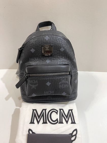 พร้อมส่ง 🔥Sale 12399🔥น่าร้ากก ถูกฝุดๆ ราคาช็อปไทย 30000++ สีตามตา เป้ MCM Stark leather Crossbody Backpack size Mini สีดำ สะพายเท่ห์มาก รูปที่ 9
