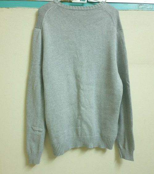 เสื้อไหมพรม มือสอง ของแท้ Polo Ralph Lauren Knit Crewneck Sweater สีเทา ไซต์ L  รูปที่ 2