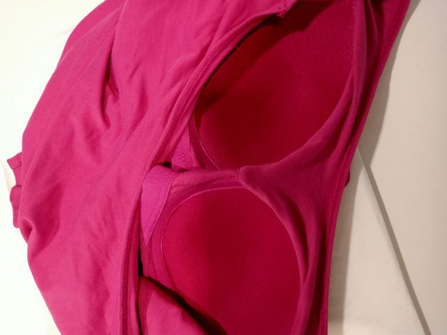Uniqlo Airism เสื้อผู้หญิง สีจริงชมพูม่วงหรือม่วงอมชมพู size L 86-92 ซม.  อก 32 ยาว 22 แขนยาว 7 นิ้ว วัดจากไหล่ ไม่เคยใส่ เพราะใหญ่ไป รูปที่ 12