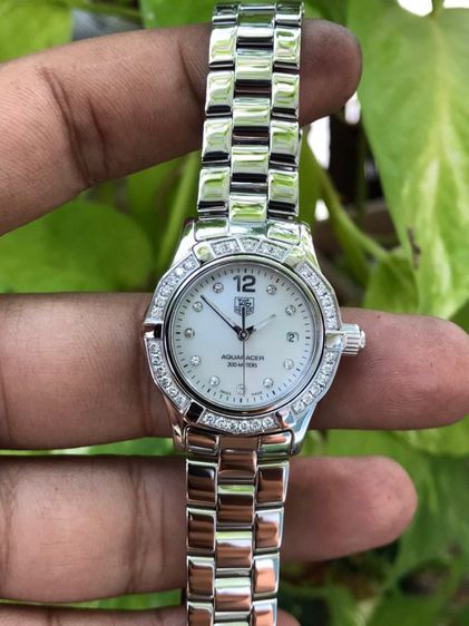 TAG Heuer Aquaracer Lady Full Diamond White Mother of pearl 🇨🇭🇨🇭
   รูปที่ 18