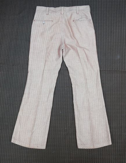 montgomery ward 70s pattern flare slacks talon zipper made in usa. hippie  รูปที่ 5