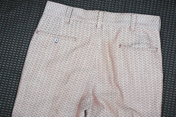 montgomery ward 70s pattern flare slacks talon zipper made in usa. hippie  รูปที่ 6