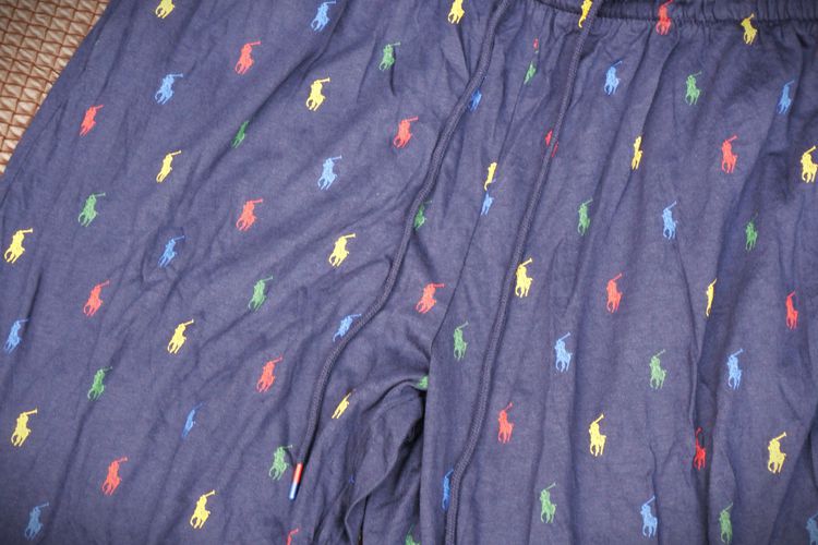 Polo Ralph Lauren Men Black Pajama Pants Logo Woven Sleepwear รูปที่ 5