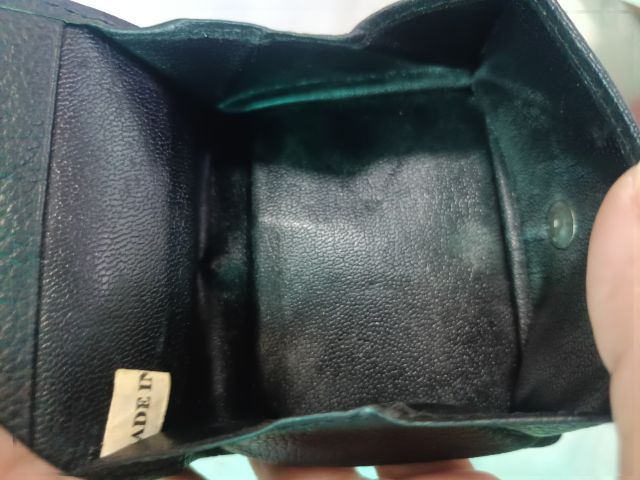 กระเป๋าใส่เหรียญหนังแท้สีดำ toroy รูปที่ 3