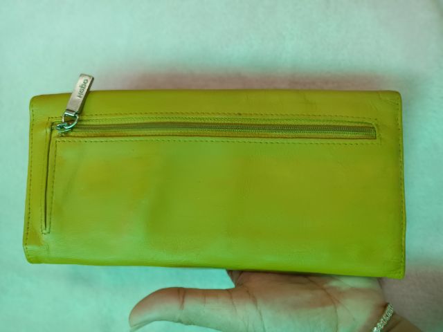 กระเป๋าสตางค์หนังแท้สีเหลือง hobo รูปที่ 2