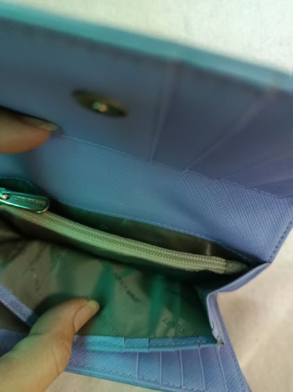 กระเป๋าสตางค์หนังแท้สีฟ้า Louis fontaine รูปที่ 4