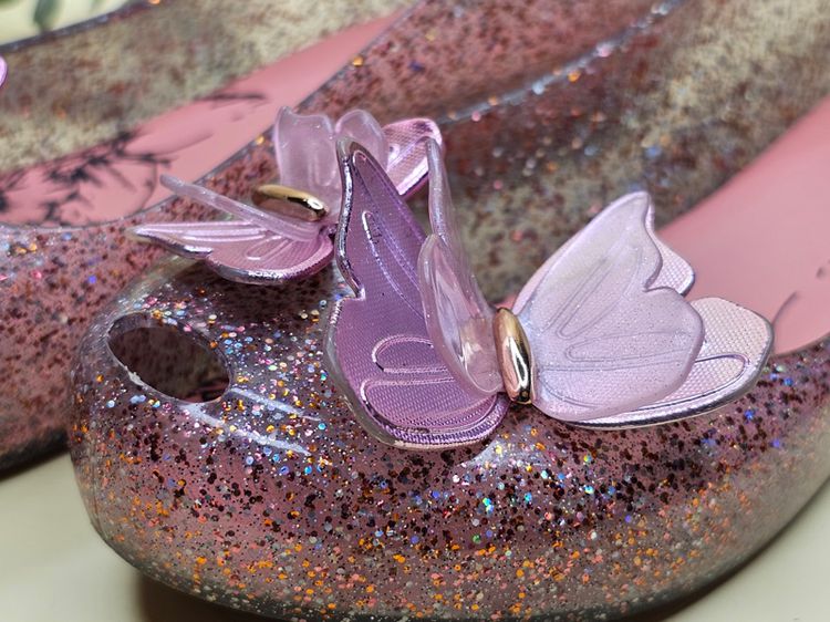 รองเท้าเด็กมือสอง Mini Melissa สีชมพู กริ๊ตเตอร์ Pink Glitter รูปที่ 4