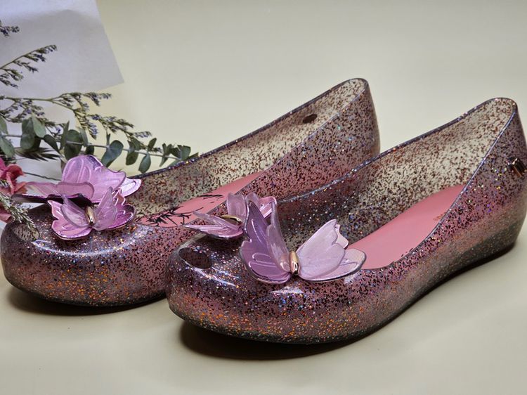 รองเท้าเด็กมือสอง Mini Melissa สีชมพู กริ๊ตเตอร์ Pink Glitter รูปที่ 2