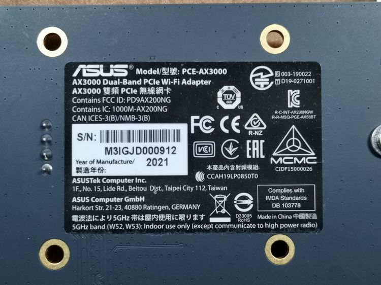 การ์ด Wi-Fi Asus PCE-AX3000 มือสอง รูปที่ 9