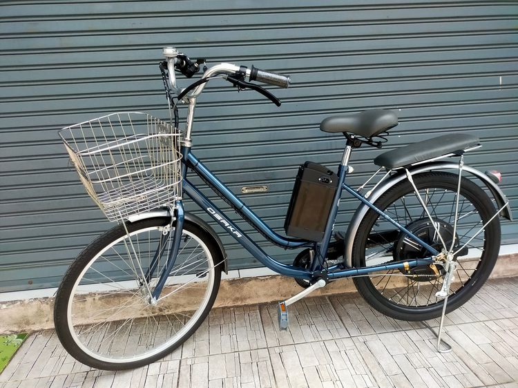 จักรยานแม่บ้านไฟฟ้า 3 ระบบในคันเดียว Osaka Ev 24 นี้ว สเปคระบบไฟฟ้า 350w 48v. 10ah.(แบตลิเธี่ยม )  ระบบแรก ปั่นคล้ายมอเตอร์ไซค์ ระบบที่2 ไฮบ รูปที่ 4
