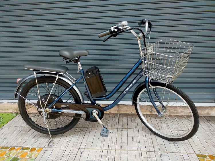 จักรยานแม่บ้านไฟฟ้า 3 ระบบในคันเดียว Osaka Ev 24 นี้ว สเปคระบบไฟฟ้า 350w 48v. 10ah.(แบตลิเธี่ยม )  ระบบแรก ปั่นคล้ายมอเตอร์ไซค์ ระบบที่2 ไฮบ รูปที่ 1