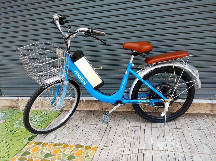 จักรยานแม่บ้านไฟฟ้า 3 ระบบในคันเดียว มาลินท์ EV 24 นี้ว สเปคระบบไฟฟ้า 350w 48v. 10ah.(แบตลิเธี่ยม )  ระบบแรก ปั่นคล้ายมอเตอร์ไซค์ ระบบที่2 ไ รูปที่ 4