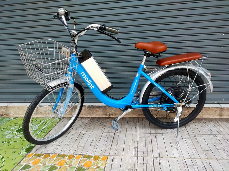 จักรยานแม่บ้านไฟฟ้า 3 ระบบในคันเดียว มาลินท์ EV 24 นี้ว สเปคระบบไฟฟ้า 350w 48v. 10ah.(แบตลิเธี่ยม )  ระบบแรก ปั่นคล้ายมอเตอร์ไซค์ ระบบที่2 ไ รูปที่ 3