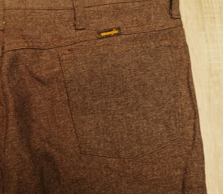 vtg.mens wrangler polyester brown gray bootcut western pant  รูปที่ 6