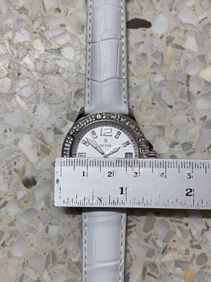 นาฬิกายี่ห้อ SILVEA  ของแท้มือสอง สแตนเลสสายหนังเปลี่ยนใหม่หัวสายเดิม  800฿ รูปที่ 9