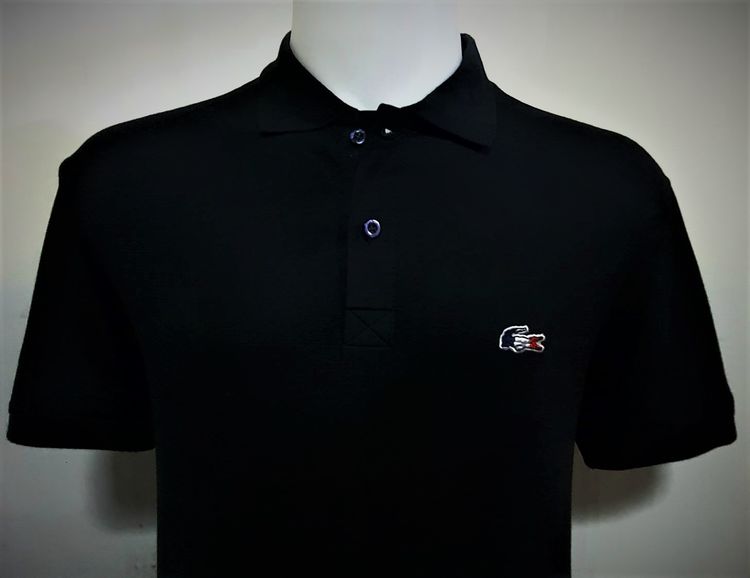 Lacoste Short Sleeve Piqué Polo Shirt Slim Fit in Black for Men รูปที่ 5