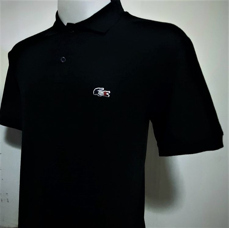 Lacoste Short Sleeve Piqué Polo Shirt Slim Fit in Black for Men รูปที่ 6