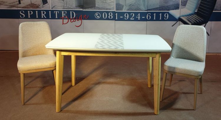 โต๊ะ T-43(เฉพาะโต๊ะ) ขนาด 130×80 cm. ท็อปไม้ยางพาราเสริมด้วยกระจกนิรภัย ไม่เป็นรอยนิ้วมือ รูปที่ 3