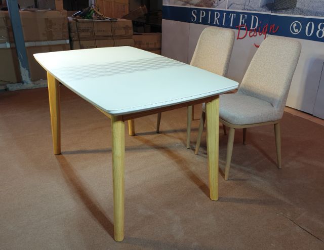 โต๊ะ T-43(เฉพาะโต๊ะ) ขนาด 130×80 cm. ท็อปไม้ยางพาราเสริมด้วยกระจกนิรภัย ไม่เป็นรอยนิ้วมือ รูปที่ 4