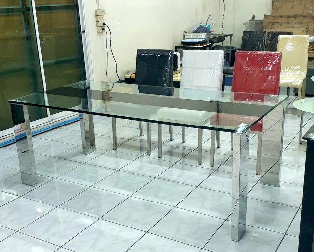 โต๊ะ T-01(เฉพาะโต๊ะ) ขนาด 2×1 ม.  กระจกนิรภัยหนา 19 มิล(หนามากๆ) รูปที่ 6