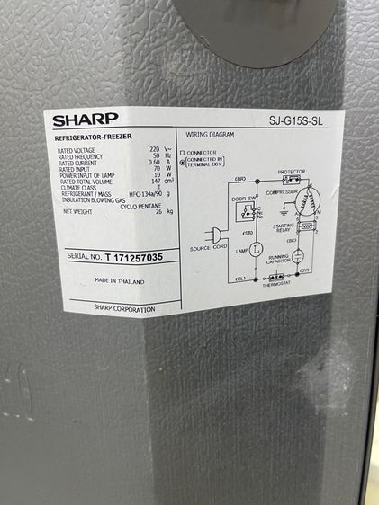 ตู้เย็น Sharp รุ่น SJ-G15S-SL ขนาดความจุ 5.2 คิว สีเงิน (มือสอง) รูปที่ 10